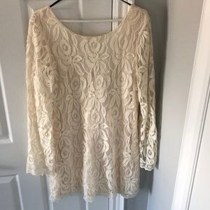 Cream lace dress- generous sizing